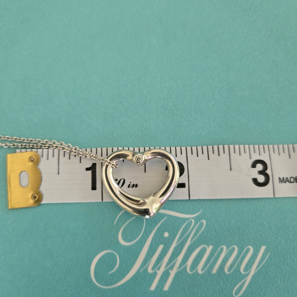 Tiffany & Co Open Heart W/Diamond Pendant